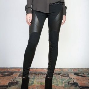 Haute Hippie Black Jeans with leather accents